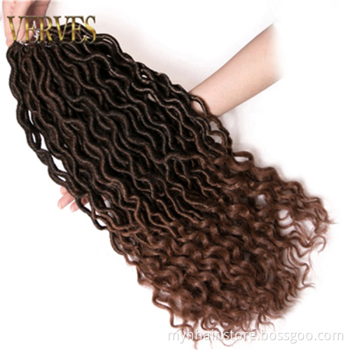 Curly Crochet braid Hair Extensions 18 inch 24 strands/pack Ombre Braiding Hair Synthetic Afro Locs Wholesale Curly Faux Locs